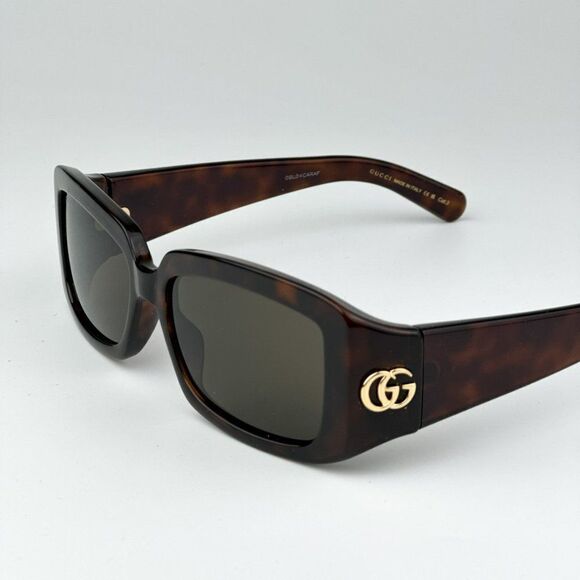 NEW Gucci GG1403S 002 Dark Havana Brown Unisex Rectangle Sunglasses GG 1403S - Picture 1 of 11